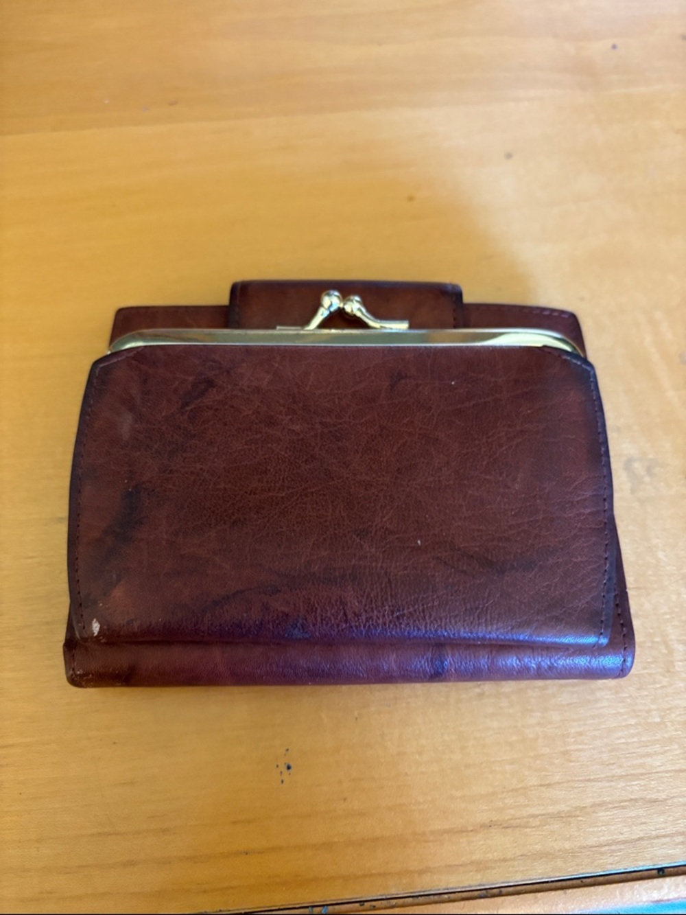 Buxton Brown Leather Clasp Wallet